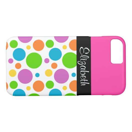 パーソナライズされた水玉模様パターン Case-Mate iPhoneケース (裏面(横))