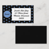 パーソナライズされた水玉模様名刺(黒) 名刺 (正面/裏面)