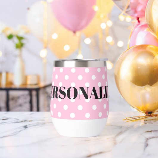 パーソナライズされた水玉模様模様のワイングラスのタンブラー (バチェラーパーティー)
