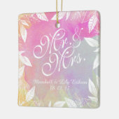 パーソナライズされた水結婚色 |オーナメント セラミックオーナメント (左)