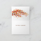 パーソナライズされた水色の落離れちるありがとう ノートカード (内部)