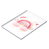 パーソナライズされた水色の虹 ノートブック (左側)