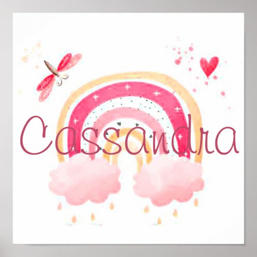 パーソナライズされた水色の虹 ポスター (正面)