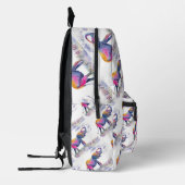 パーソナライズされた水色カラフル象 プリントバックパック (左)