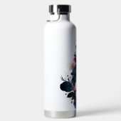 パーソナライズされた水色フローラ ウォーターボトル (右面)