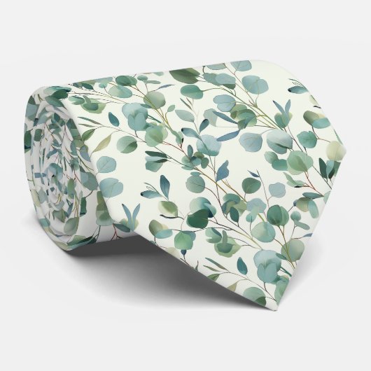 パーソナライズされた水色ユーカリ ネクタイ (ロール)