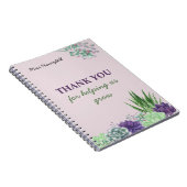 パーソナライズされた水色多肉性先生 ノートブック (右側)