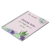 パーソナライズされた水色多肉性先生 ノートブック (左側)