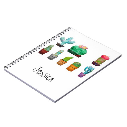 パーソナライズされた水色 ノートブック (左側)