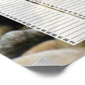 パーソナライズされた永続的なビーチの誕生日カレンダー ポスター (角)