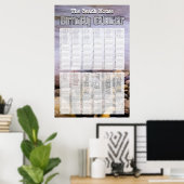 パーソナライズされた永遠のビーチの誕生日カレンダー ポスター (ホームオフィス)