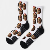 パーソナライズされた汚いクリスマスドッグ柄の靴下 ソックス (左)