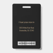 パーソナライズされた法人用ゴールドブラックIDカード バッジ (裏面)