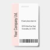 パーソナライズされた法人社員のはずかしいピンクのID バッジ (裏面)