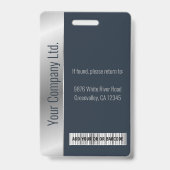 パーソナライズされた法人社員ブルーシルバーID バッジ (裏面)