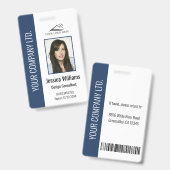 パーソナライズされた法人社員青ID バッジ (正面＆裏面)