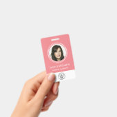 パーソナライズされた法人社員ID ピンク バッジ (手持ち)