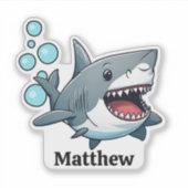 パーソナライズされた泳ぐサメ防水 シール (正面)