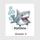 パーソナライズされた泳ぐサメ防水 シール (シート)