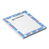 パーソナライズされた泳ぐ人とプール実数メモ帳 ノートパッド (アングル)