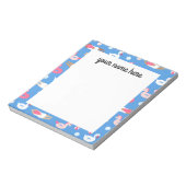 パーソナライズされた泳ぐ人とプール実数メモ帳 ノートパッド (回転)