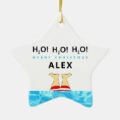 パーソナライズされた泳ぐ人 セラミックオーナメント (裏面)