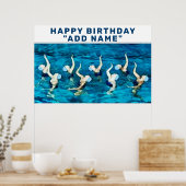 パーソナライズされた泳ぐ人 ポスター (キッチン)