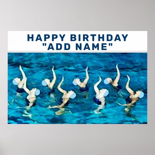 パーソナライズされた泳ぐ人 ポスター (正面)