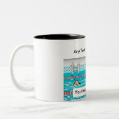 パーソナライズされた泳ぐ人 – 男性の漫画 ツートーンマグカップ (左)