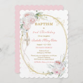 パーソナライズされた洗礼と二歳 招待状 (正面/裏面)