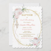 パーソナライズされた洗礼と二歳 招待状 (正面)