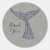 パーソナライズされた海のクジラの尾の芸術 ラウンドシール (正面)