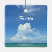パーソナライズされた海ビュー名ビーチ セラミックオーナメント (裏面)