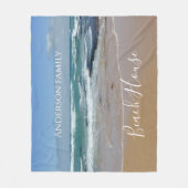 パーソナライズされた海ビーチ フリースブランケット (正面)