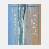 パーソナライズされた海ビーチ フリースブランケット (正面)