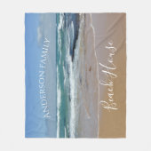 パーソナライズされた海ビーチ フリースブランケット (正面)