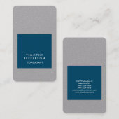 パーソナライズされた海ブルーエレガントグレイ 名刺 (正面/裏面)