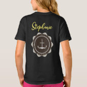 パーソナライズされた海洋レトロいかりとバッジ Tシャツ (裏面)