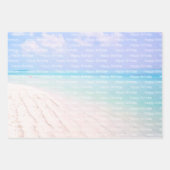 パーソナライズされた海海辺の熱帯誕生日 ラッピングペーパーシート (正面2)