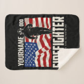 パーソナライズされた消防士の救出アメリカ国旗の愛国心 シェルパブランケット (正面(横))
