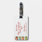 パーソナライズされた消防車の荷札子供へ ラゲッジタグ (裏面縦)