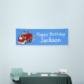 パーソナライズされた消防車ボーイ誕生日バナー 横断幕 (トレードショー)