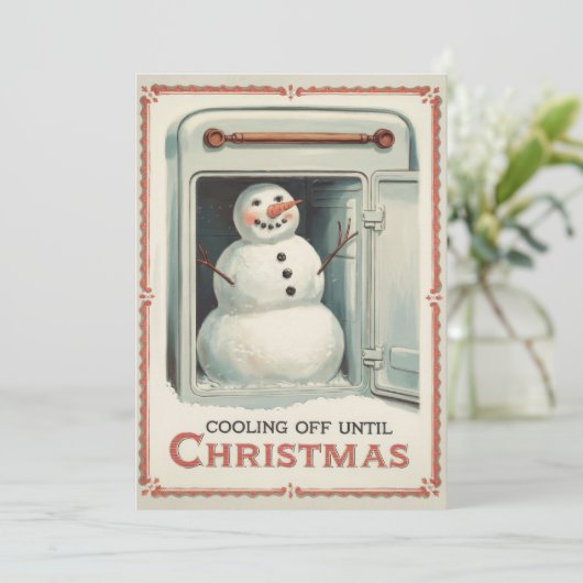 パーソナライズされた涼しい ユニークなクリスマスカード ヴィンテージ シーズンカード (スタンド正面)