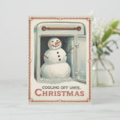 パーソナライズされた涼しい ユニークなクリスマス ヴィンテージ シーズンカード (スタンド正面)