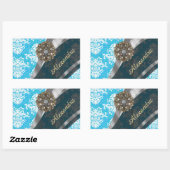 パーソナライズされた淡い色のかわいらしガーリー 長方形シール (シート)