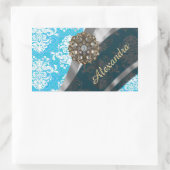 パーソナライズされた淡い色のかわいらしガーリー 長方形シール (バッグ)