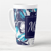 パーソナライズされた深い海プリント カフェラテマグ (左アングル)