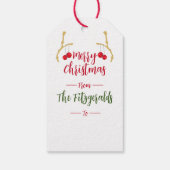 パーソナライズされた深紅色カップルのクリスマスギフトタグ ギフトタグ (裏面)