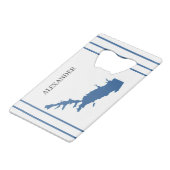 パーソナライズされた湖の矢印 クレジットカード栓抜き (正面アングル)