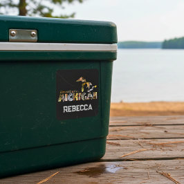 パーソナライズされた湖素晴らしミシガンスピリッツのステッカー スクエアシール